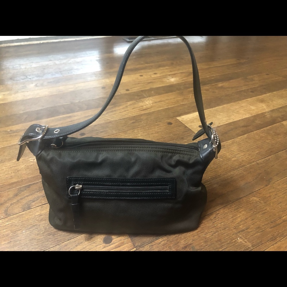 Coach Small Black Nylon with Brown Trim Purse
